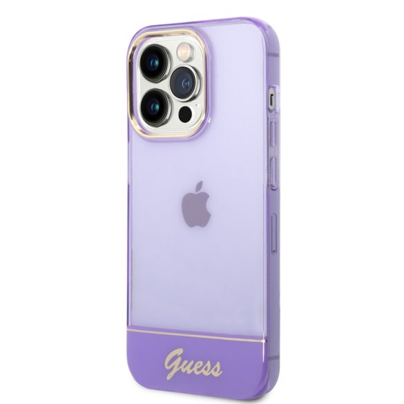 Guess iPhone 14 Pro Translucent (GUHCP14LHGCOU) hátlap, tok, lila