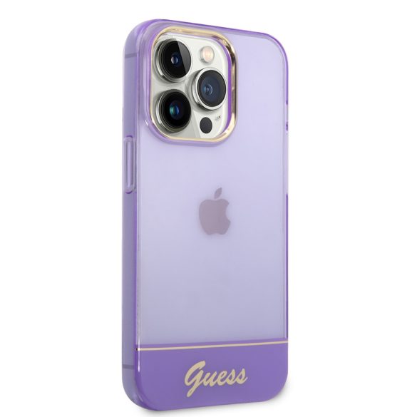 Guess iPhone 14 Pro Translucent (GUHCP14LHGCOU) hátlap, tok, lila