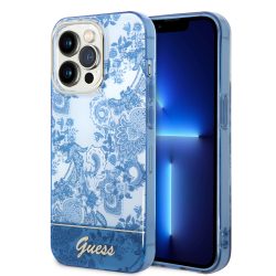   Guess iPhone 14 Pro Porcelain Collection (GUHCP14LHGPLHB) hátlap, tok, kék