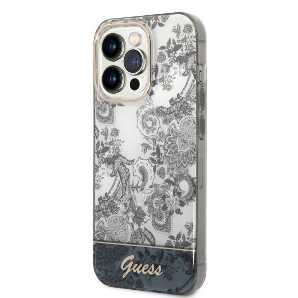 Guess iPhone 14 Pro Porcelain Collection (GUHCP14LHGPLHG) hátlap, tok, arany