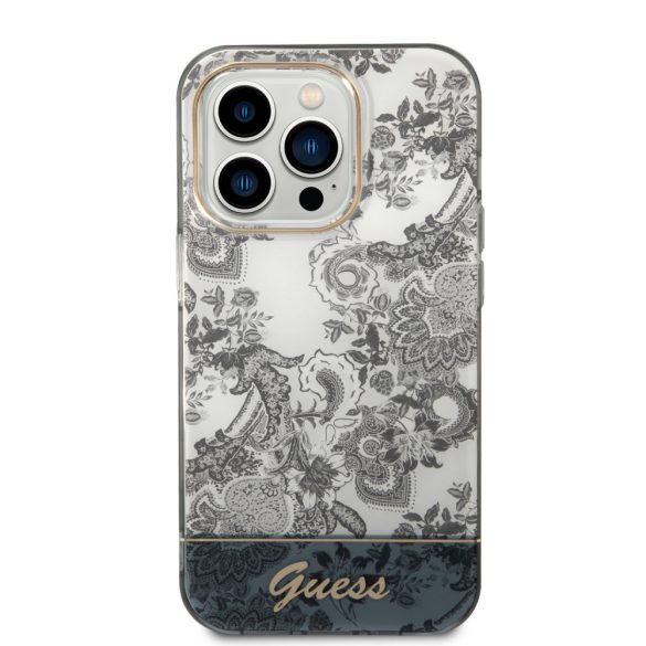 Guess iPhone 14 Pro Porcelain Collection (GUHCP14LHGPLHG) hátlap, tok, arany