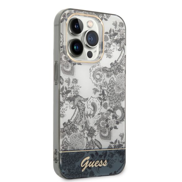 Guess iPhone 14 Pro Porcelain Collection (GUHCP14LHGPLHG) hátlap, tok, arany