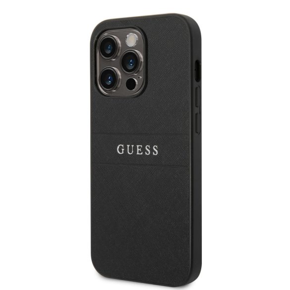 Guess iPhone 14 Pro PU Leather Saffiano (GUHCP14LPSASBBK) hátlap, tok, fekete