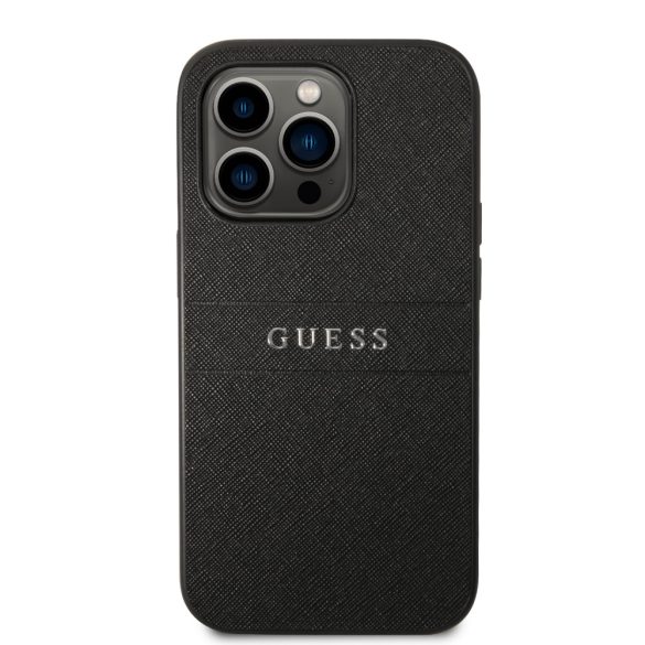 Guess iPhone 14 Pro PU Leather Saffiano (GUHCP14LPSASBBK) hátlap, tok, fekete