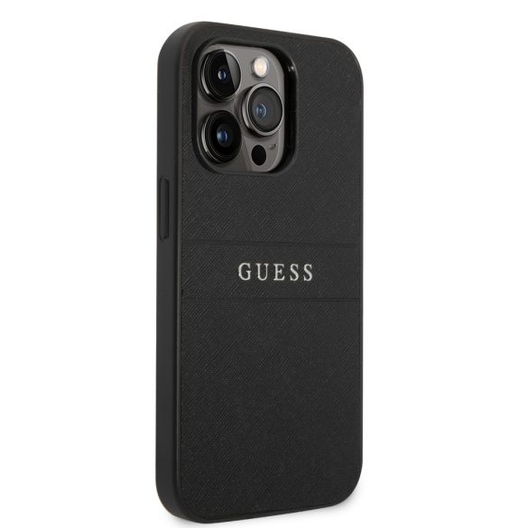 Guess iPhone 14 Pro PU Leather Saffiano (GUHCP14LPSASBBK) hátlap, tok, fekete