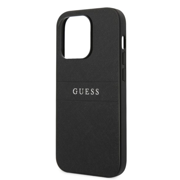 Guess iPhone 14 Pro PU Leather Saffiano (GUHCP14LPSASBBK) hátlap, tok, fekete