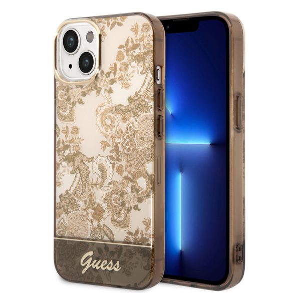 Guess iPhone 14 Plus Porcelain Collection (GUHCP14MHGPLHC) hátlap, tok, arany