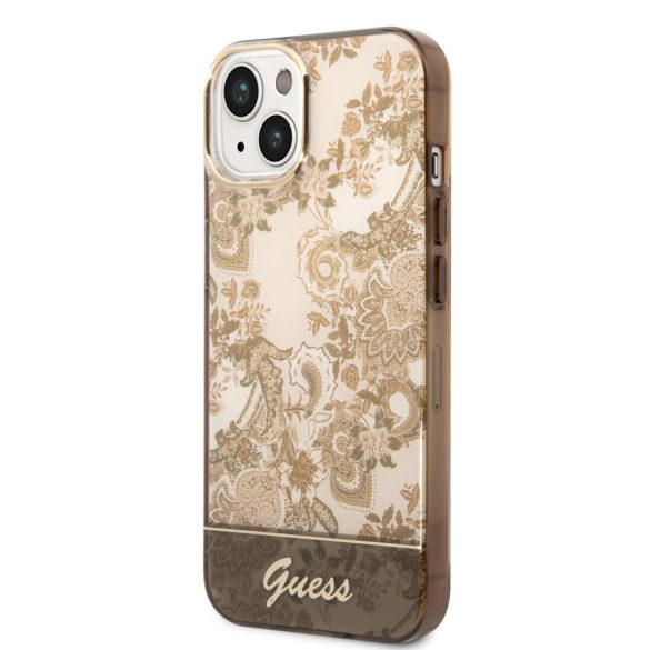 Guess iPhone 14 Plus Porcelain Collection (GUHCP14MHGPLHC) hátlap, tok, arany