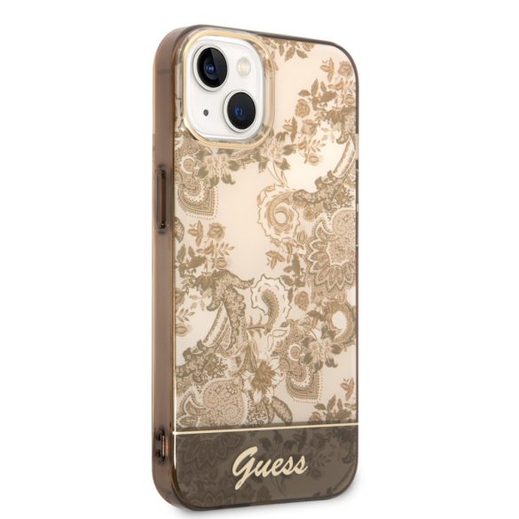 Guess iPhone 14 Plus Porcelain Collection (GUHCP14MHGPLHC) hátlap, tok, arany