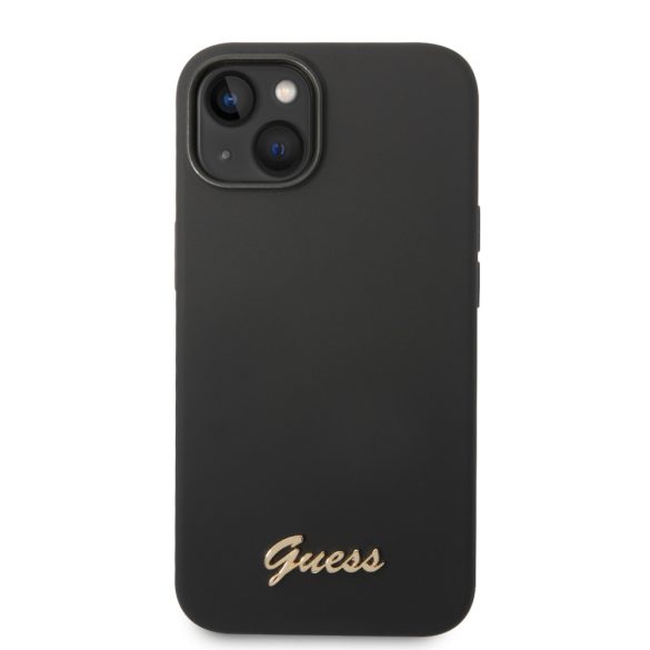 Guess iPhone 14 Plus Silicone Vintage Gold Logo (GUHCP14MSLSMK) hátlap, tok, fekete