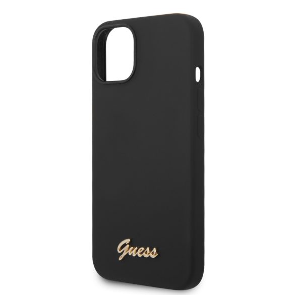 Guess iPhone 14 Plus Silicone Vintage Gold Logo (GUHCP14MSLSMK) hátlap, tok, fekete