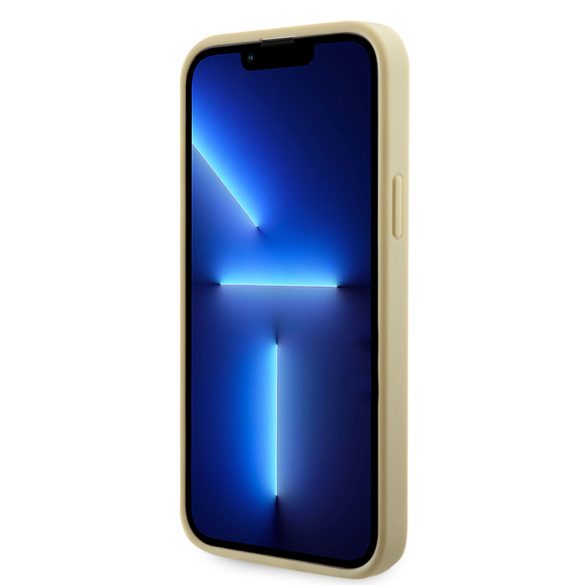 Guess iPhone 14 Rhinestones Triangle Metal Logo (GUHCP14SHDGTPD) hátlap, tok, arany