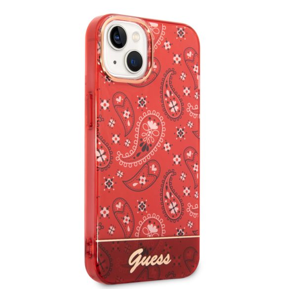 Guess iPhone 14 Bandana Paisley (GUHCP14SHGBNHR) hátlap, tok, piros