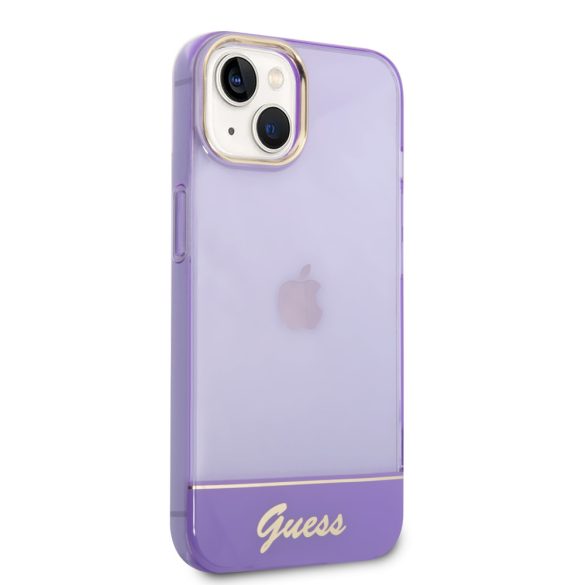 Guess iPhone 14 Translucent (GUHCP14SHGCOU) hátlap, tok, lila