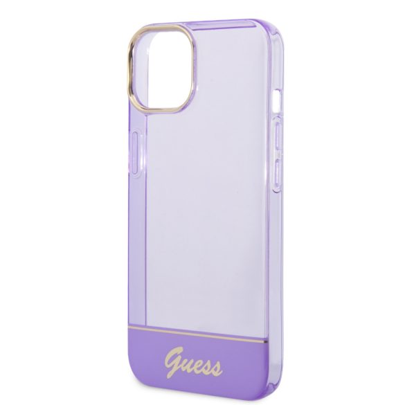 Guess iPhone 14 Translucent (GUHCP14SHGCOU) hátlap, tok, lila