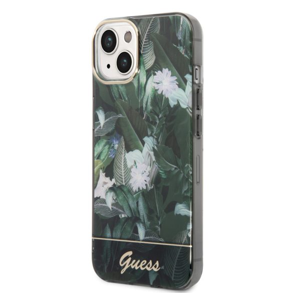 Guess iPhone 14 Jungle Collection (GUHCP14SHGJGHA) hátlap, tok, zöld