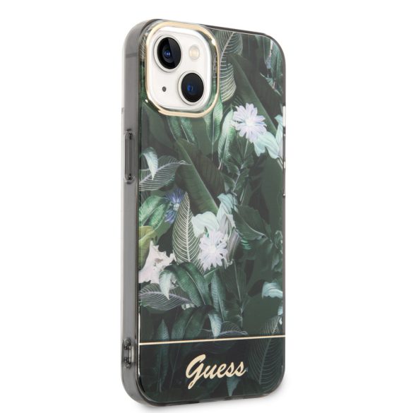 Guess iPhone 14 Jungle Collection (GUHCP14SHGJGHA) hátlap, tok, zöld