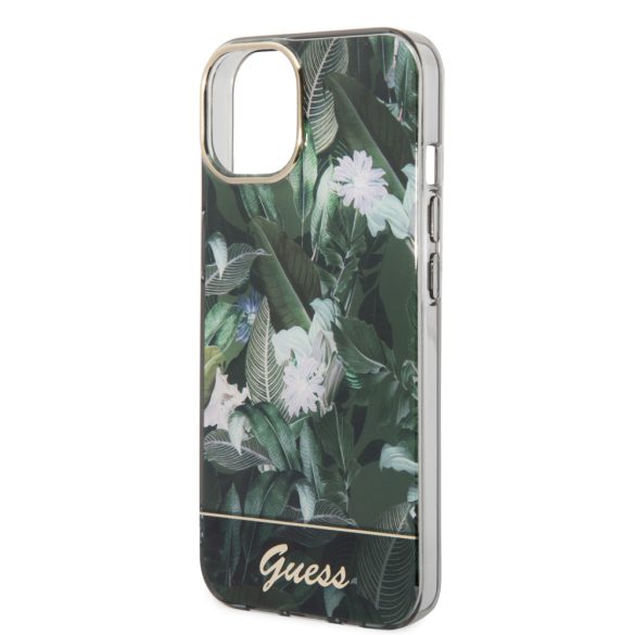 Guess iPhone 14 Jungle Collection (GUHCP14SHGJGHA) hátlap, tok, zöld