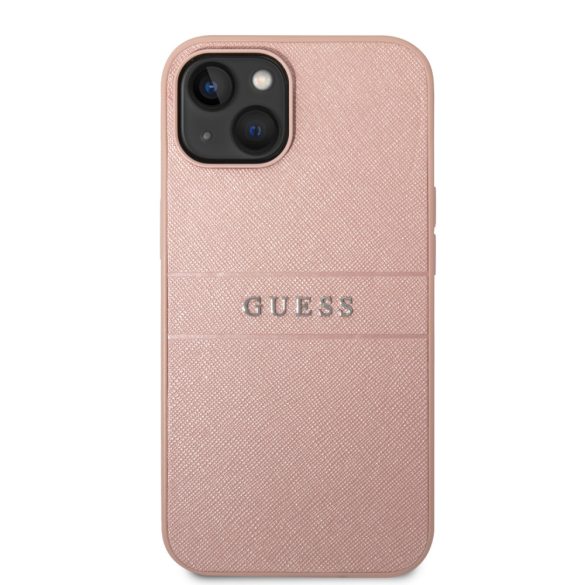 Guess iPhone 14 PU Leather Saffiano (GUHCP14SPSASBPI) hátlap, tok, rózsaszín