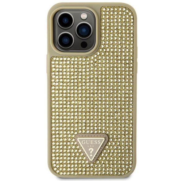 Guess iPhone 14 Pro Max hardcase Rhinestone Triangle (GUHCP14XHDGTPD) hátlap, tok, arany