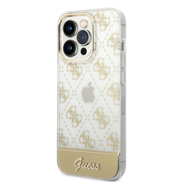 Guess iPhone 14 Pro Max 4G Pattern Script (GUHCP14XHG4MHG) hátlap, tok, arany