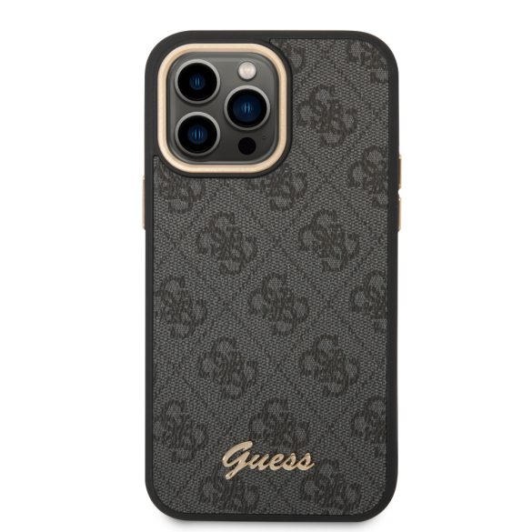 Guess iPhone 14 Pro Max 4G Vintage Gold Logo (GUHCP14XHG4SHK) hátlap, tok, fekete