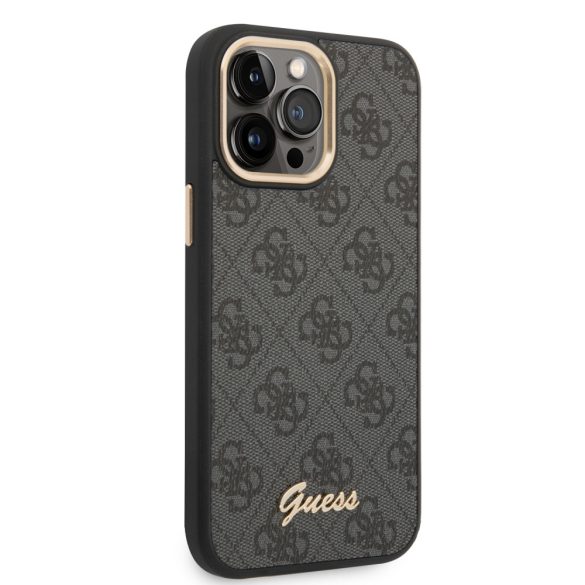 Guess iPhone 14 Pro Max 4G Vintage Gold Logo (GUHCP14XHG4SHK) hátlap, tok, fekete