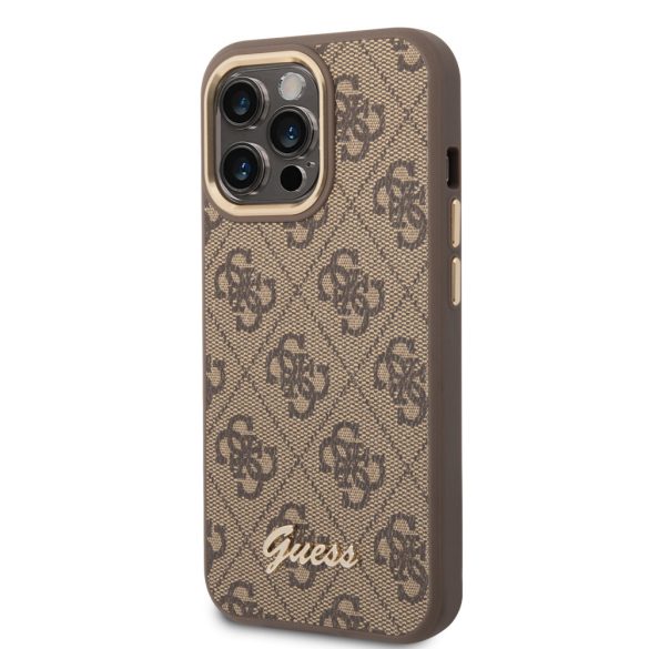 Guess iPhone 14 Pro Max 4G Vintage Gold Logo (GUHCP14XHG4SHW) hátlap, tok, barna