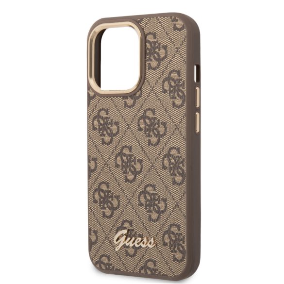 Guess iPhone 14 Pro Max 4G Vintage Gold Logo (GUHCP14XHG4SHW) hátlap, tok, barna