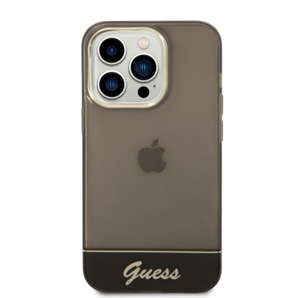 Guess iPhone 14 Pro Max Translucent (GUHCP14XHGCOK) hátlap, tok, fekete