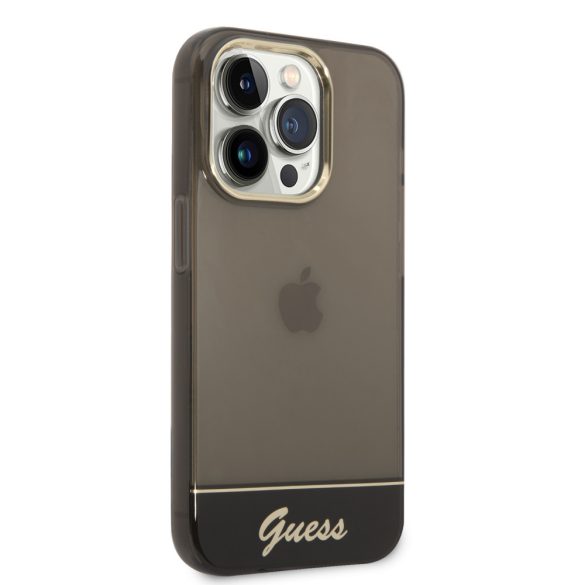 Guess iPhone 14 Pro Max Translucent (GUHCP14XHGCOK) hátlap, tok, fekete