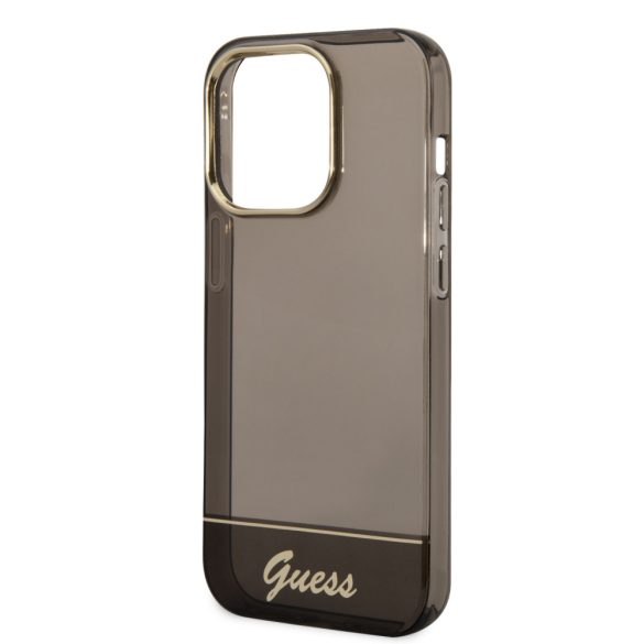 Guess iPhone 14 Pro Max Translucent (GUHCP14XHGCOK) hátlap, tok, fekete