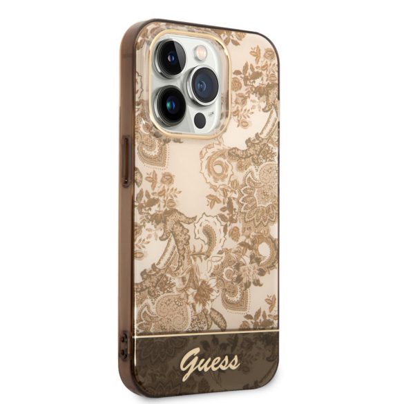 Guess iPhone 14 Pro Max Porcelain Collection (GUHCP14XHGPLHC) hátlap, tok, arany