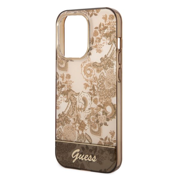 Guess iPhone 14 Pro Max Porcelain Collection (GUHCP14XHGPLHC) hátlap, tok, arany