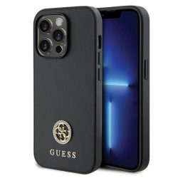   Guess iPhone 15 Pro Strass Metal Logo (GUHCP15LPS4DGPK) hátlap, tok, fekete