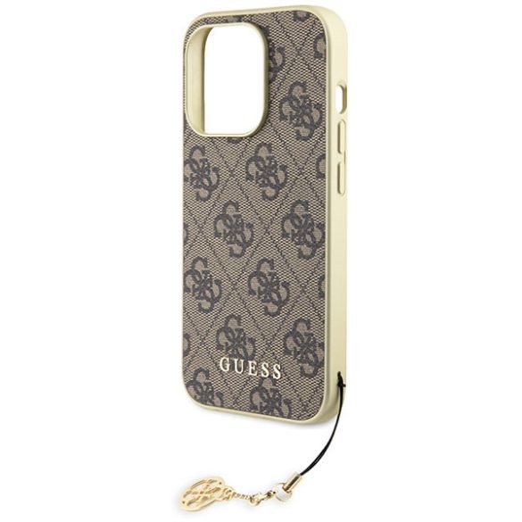 Guess iPhone 15 Pro Max Charms Collection (GUHCP15XGF4GBR) hátlap, tok, barna