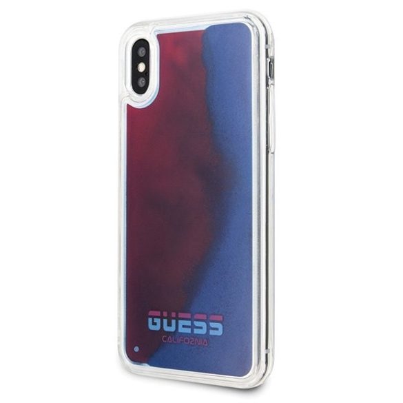 Guess Glow in The Dark iPhone X/Xs világító (GUHCPXGLCRE) hátlap, tok, kék