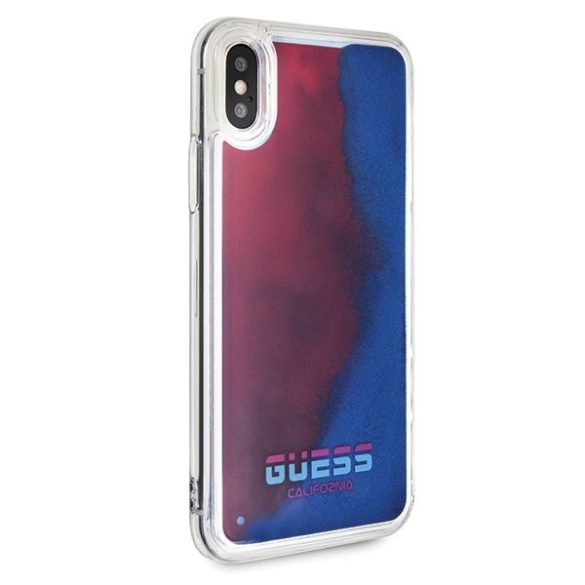 Guess Glow in The Dark iPhone X/Xs világító (GUHCPXGLCRE) hátlap, tok, kék