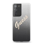   Guess Samsung Galaxy S21 Ultra Vintage Glitter Gradient (GUHCS21LPCUGLSBK) hátlap, tok, fekete