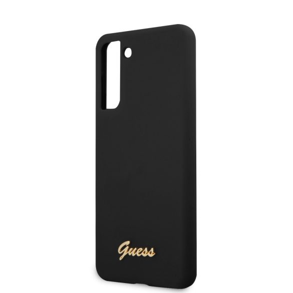 Guess Samsung Galaxy S21 Plus Silicone Script Metal Logo (GUHCS21MLSLMGBK) hátlap, tok, fekete