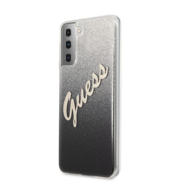 Guess Samsung Galaxy S21 Plus Vintage Glitter Gradient (GUHCS21MPCUGLSBK) hátlap, tok, fekete