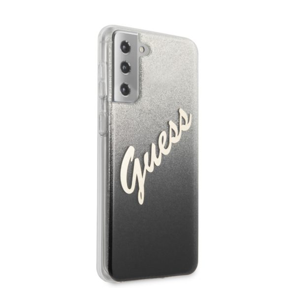 Guess Samsung Galaxy S21 Plus Vintage Glitter Gradient (GUHCS21MPCUGLSBK) hátlap, tok, fekete