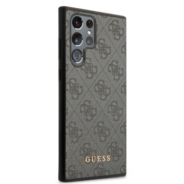 Guess Samsung Galaxy S22 Ultra 4G Metal Gold Logo (GUHCS22LG4GFGR) hátlap, tok, szürke