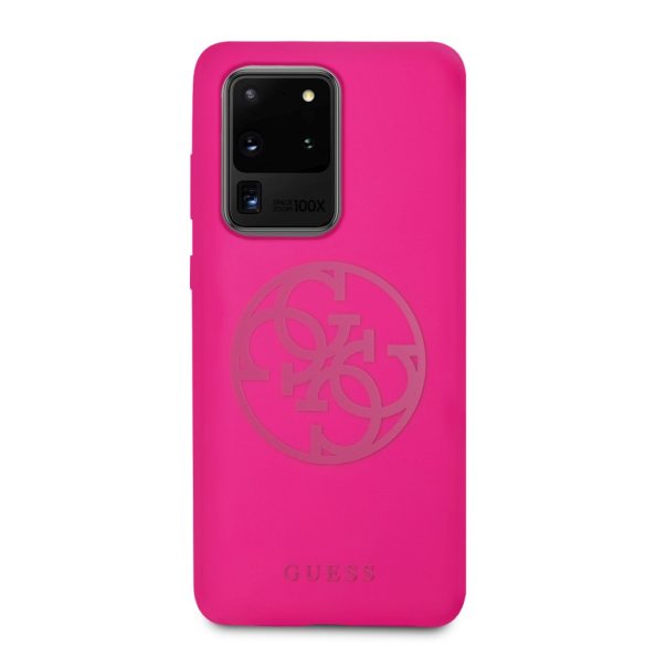 Guess Samsung Galaxy S20 Ultra Silicone 4G Tone On Tone (GUHCS69LS4GFU) hátlap, tok, pink