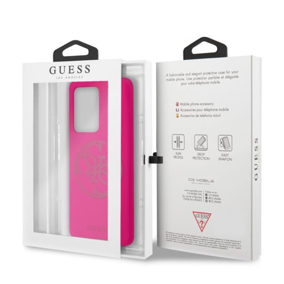 Guess Samsung Galaxy S20 Ultra Silicone 4G Tone On Tone (GUHCS69LS4GFU) hátlap, tok, pink