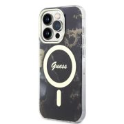   Guess iPhone 13 Pro Marble IML MagSafe (GUHMP13LHTMRSK) Magsafe kompatibilis hátlap, tok, fekete