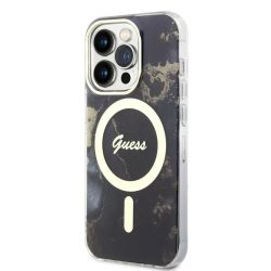   Guess iPhone 13 Pro Marble IML MagSafe (GUHMP13LHTMRSK) Magsafe kompatibilis hátlap, tok, fekete