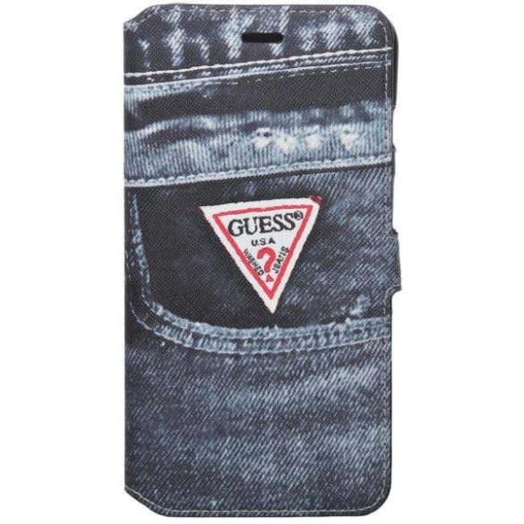 Guess iPhone 6 Plus/6S Plus Denim Jeans (GUMFLBKP6LDEBK2) oldalra nyíló tok, fekete