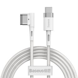   Baseus Zinc CATXC-W0274400 MacBook L-alakú USB-C mágneses töltőkábel, 60W, 2m, fehér