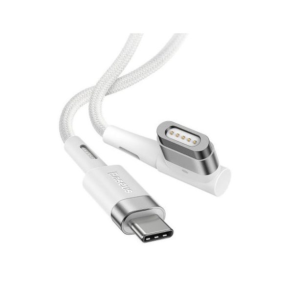 Baseus Zinc CATXC-W0274400 MacBook L-alakú USB-C mágneses töltőkábel, 60W, 2m, fehér